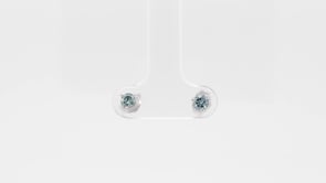 American Colors 4.5mm Round Montana Sapphire Earrings in 10K White Gold front view