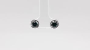 American Colors Montana Sapphire & 1/10 ct. tw. Diamond Halo Earrings in 10K White Gold front view