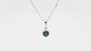 American Colors Montana Sapphire Round Solitaire Pendant in 10K White Gold front view