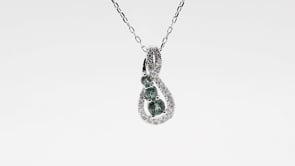 American Colors Montana Sapphire & 1/6 ct. tw. Diamond 3-Stone Infinity Pendant in 10K White Gold front view