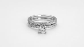 Noventa 1-3/4 ct. tw. Round Diamond Wedding Set with Diamond Bands in 14K White Gold side profile