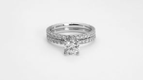 Noventa 2 ct. tw. Round Diamond Wedding Set with Diamond Bands in 14K White Gold full view