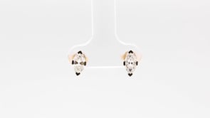 1 ct. tw. Marquise Diamond Solitaire Stud Earrings in 14K Yellow Gold close-up detail