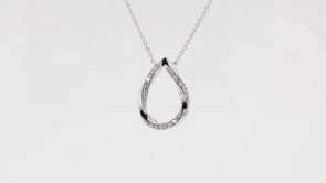 1/8 ct. tw. Diamond Twist Tear Drop Pendant in Sterling Silver front view