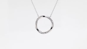 1/8 ct. tw. Diamond Twist Circle Pendant in Sterling Silver front view
