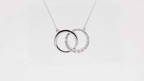 Journey Collection 1/4 ct. tw. Double Circle Necklace in 10K White Gold front view