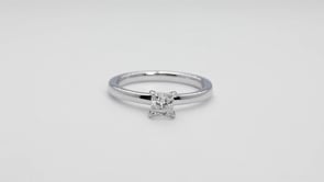 Adamante 1/2 ct. tw. Lab-Grown Princess Cut Diamond Solitaire Engagement Ring in 14K White Gold close-up detail