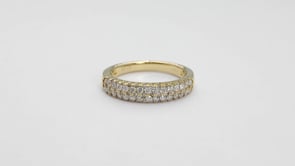 1/2 ct. tw. Two Row Diamond Anniversary Band in 14K Yellow Gold close-up detail