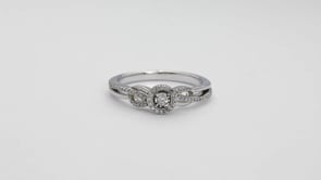 Infinite Love 1/6 ct. tw. Diamond Halo Infinity Promise Ring in Sterling Silver close-up detail