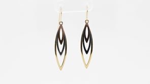 Triple Oval Drop Earrings in 10K Tri-Tone Gold front view