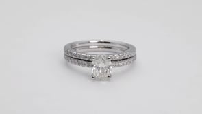 Canadian Rocks 1-3/4 ct. tw. Oval Diamond Wedding Set in 14K White Gold close-up detail