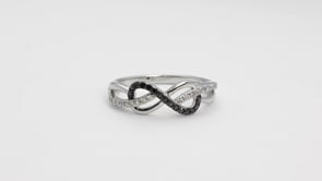 1/5 ct. tw. White & Treated Black Diamond Infinity Ring in Sterling Silver close-up detail