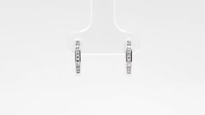 1/8 ct. tw. Diamond Channel Set Hoop Earrings in 10K White Gold front view