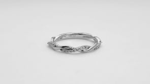 Perfect Match 1/10 ct. tw. Diamond Twist Stackable Anniversary Ring in 10K White Gold close-up detail