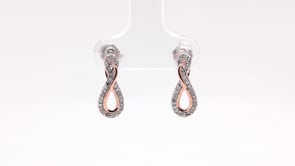 Infinite Love 1/5 ct. tw. Diamond Infinity Earrings in 10K Pink Gold front view
