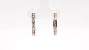 1/2 ct. tw. Diamond Channel Set Hoop Earrings in 10K Yellow Gold front view