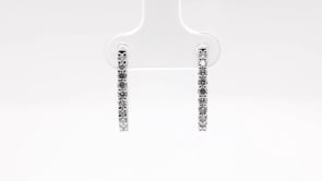 1/2 ct. tw. Diamond Prong Set Hoop Earrings in 10K White Gold front view