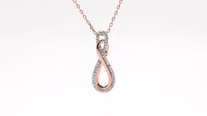 Infinite Love 1/5 ct. tw. Diamond Infinity Pendant in 10K Pink Gold front view