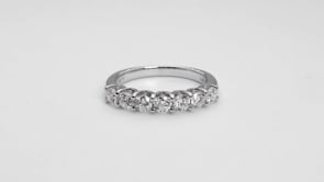1 ct. tw 7-Stone Prong Set Diamond Anniversary Band in 14K White Gold close-up detail