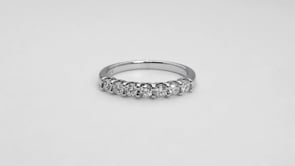 1/2 ct. tw 7-Stone Prong Set Diamond Anniversary Band in 14K White Gold close-up detail