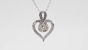 Infinite Love 1 ct. tw. Diamond Heart Infinity Pendant in 10K White Gold front view