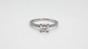 Canadian Rocks 1-1/4 ct. tw. Ideal Square Cut Diamond Engagement Ring in 14K White Gold side profile