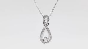Infinite Love 1/2 ct. tw. Diamond Infinity Pendant in 10K White Gold side profile