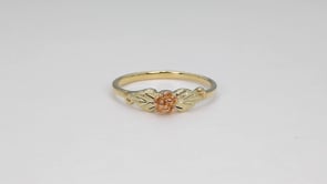 Black Hills Gold Small Rose Ring in 10K Yellow Gold side profile