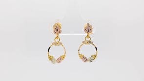 Black Hills Gold Small Dangle Circle Earrings in 10K Yellow Gold front view