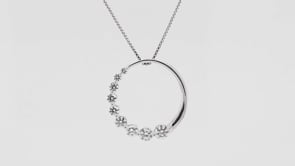 Adamante 3/4 ct. tw. Lab-Grown Diamond Circle Journey Pendant in 14K White Gold front view