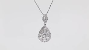 Adamante 1 ct. tw. Lab-Grown Pear-Shaped Diamond Cluster Pendant in 14K White Gold front view