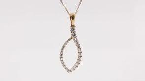 Adamante 3/4 ct. tw. Lab-Grown Diamond Journey Pendant in 14K Yellow Gold front view