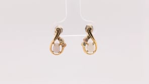 Black Hills Gold Pear Opal Teardrop Earrings in 10K Yellow Gold front view