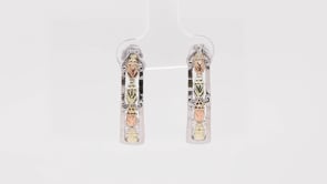 Black Hills Gold J Hoop Earrings in Sterling Silver front view