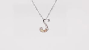 Black Hills Gold Initial Letter S Pendant in Sterling Silver front view