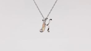 Black Hills Gold Initial Letter K Pendant in Sterling Silver front view