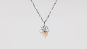 Black Hills Gold Two-Tone Leaf Pendant in Sterling Silver front view