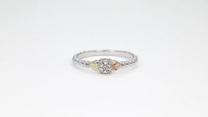 Black Hills Gold Diamond Accent Bead Promise Ring in Sterling Silver close-up detail