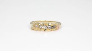 Black Hills Gold 1/4 ct. tw. 5-Stone Diamond Anniversary Ring in 10K Yellow Gold close-up detail