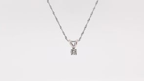 1/10 ct. tw. AA Quality Round Brilliant Diamond Solitaire Pendant in 14K White Gold front view