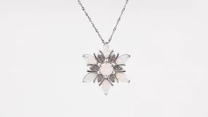 Created Multi-Shape Opal & Created White Sapphire Snowflake Pendant in Sterling Silver front view