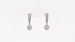 1/3 ct. tw. Diamond Floral Drop Earrings with Miracle Plates in 10K White Gold front view