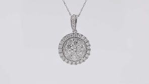Fairytale Diamonds 1-1/2 ct. tw. Diamond Cluster Pendant in 14K White Gold front view