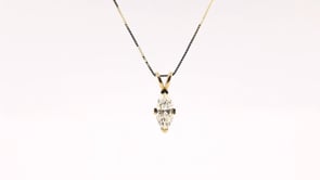 3/4 ct. tw. Marquise Diamond Solitaire Pendant in 14K Yellow Gold front view
