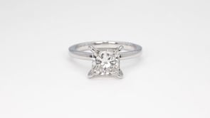 Adamante 2-1/2 ct. tw. Lab-Grown Princess Cut Diamond Solitaire Engagement Ring in 14K White Gold angled view