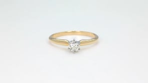 Natural 1/3 ct. tw. Round Brilliant Diamond Solitaire Engagement Ring in 14K Yellow Gold close-up detail