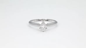 Natural 1/2 ct. tw. Pear Diamond Solitaire Engagement Ring in 14K White Gold close-up detail