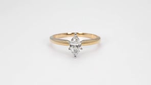 Natural 1/2 ct. tw. Marquise Diamond Solitaire Engagement Ring in 14K Yellow Gold close-up detail (2)