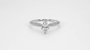 Natural 1/2 ct. tw. Marquise Diamond Solitaire Engagement Ring in 14K White Gold close-up detail