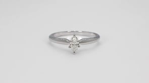 1/3 ct. tw. AA Quality Marquise Diamond Solitaire Engagement Ring in 14K White Gold close-up detail